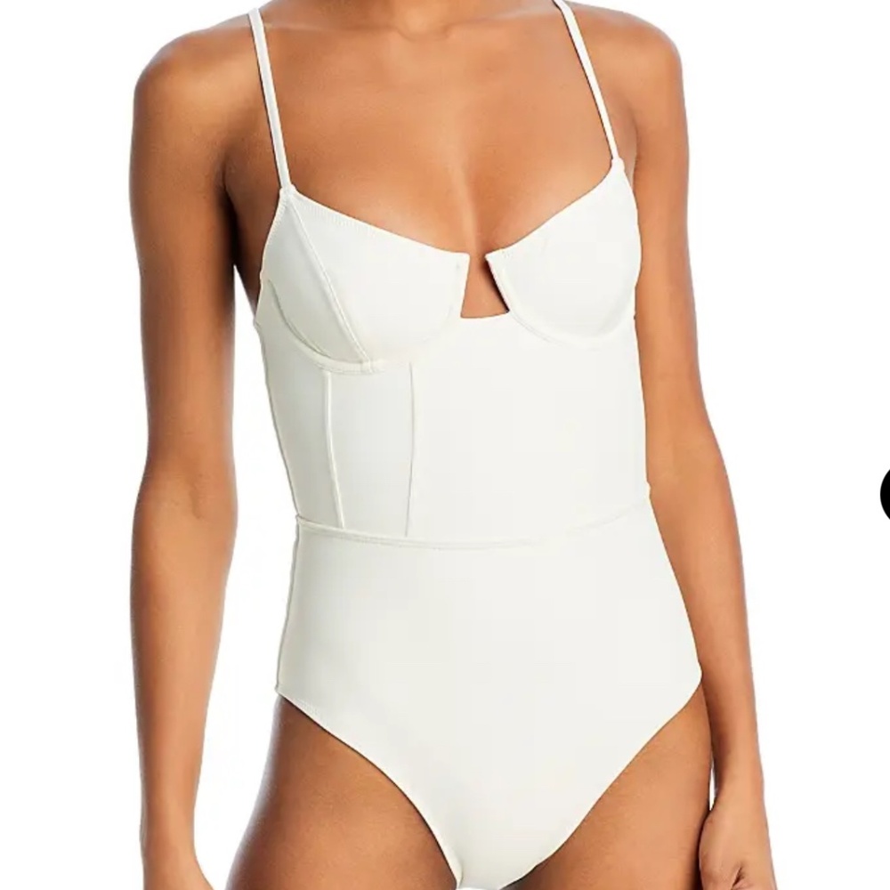 SOLID & STRIPED White Structured One-Piece Swimsuit